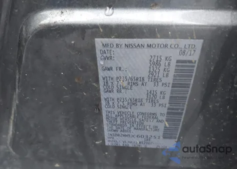 2018 Nissan Pathfinder Sv z USA, uszkodzony, nr VIN 5N1DR2MM9JC603251